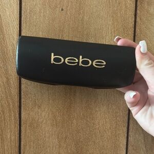 Bebe Black Eyewear Case with Gold Logo
